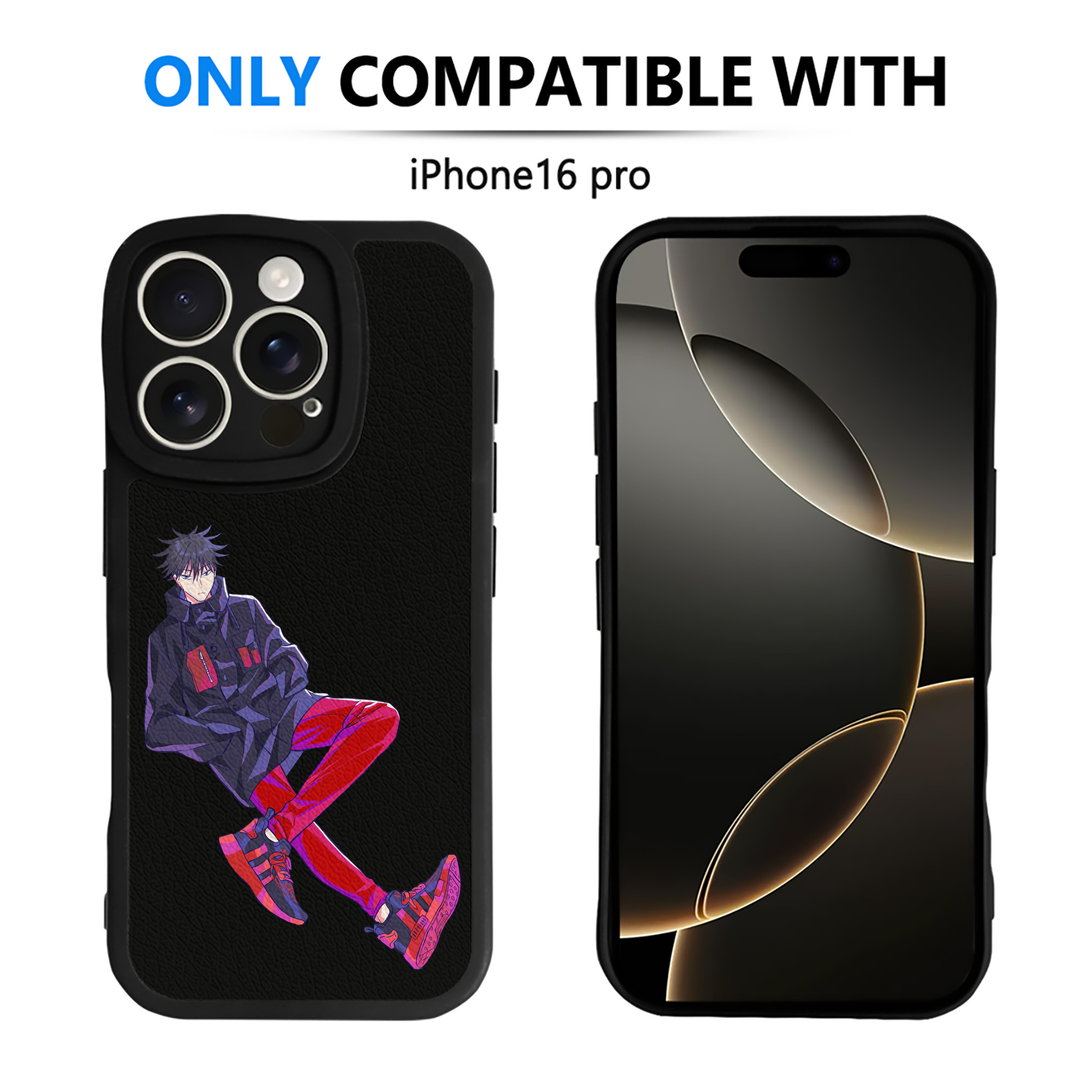 （画像用） 呪術廻戦 Jujutsu Kaisen 【iPhone 16シリーズ対応】シリコンスマホケース（レザー調） 材質：シリコン